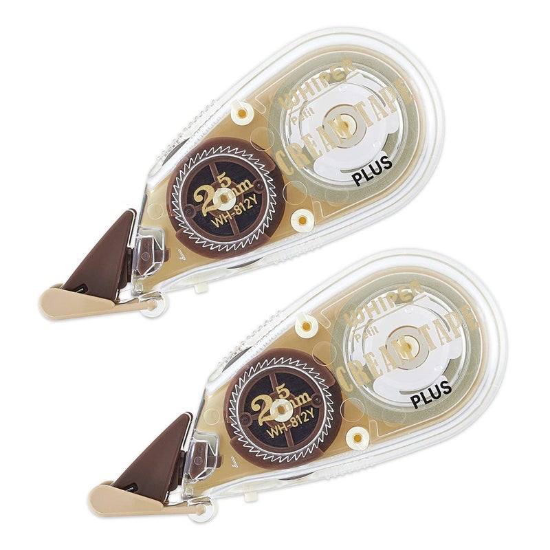 PLUS WH-812Y 51-641 Correction Tape, Whitepatch Cream Tape, 0.1 inch (2.5 mm), 2 x 1.2 inches (2.5 mm) - Image 1